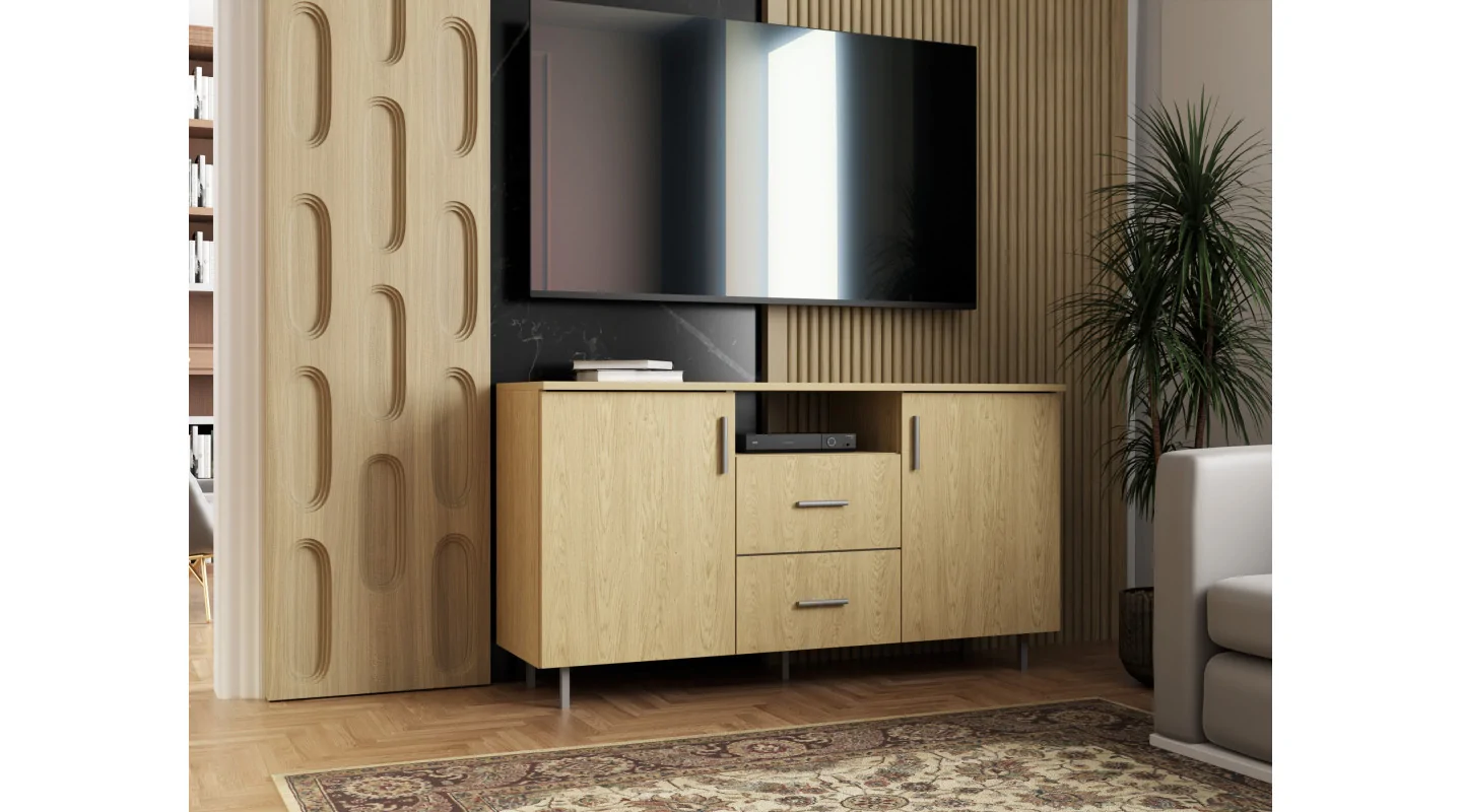 Szafka RTV 135 cm dąb baltic dune – Compact