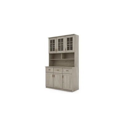 Kredens 120 cm witryna sonoma jasna – Brentaro | eMeblast