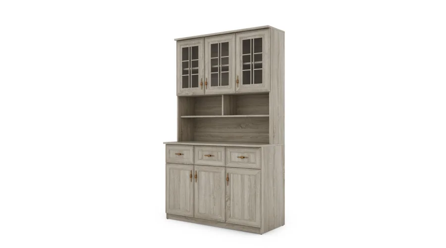 Kredens 120 cm witryna sonoma jasna – Brentaro | eMeblast Kredens 120 cm witryna sonoma jasna – Brentaro | eMeblast