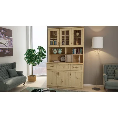 Kredens 120 cm witryna dąb artisan – Brentaro | eMeblast Kredens 120 cm witryna dąb artisan – Brentaro | eMeblast