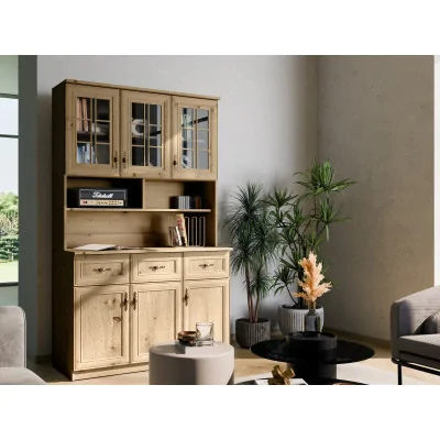 Kredens 120 cm witryna dąb artisan – Brentaro | eMeblast