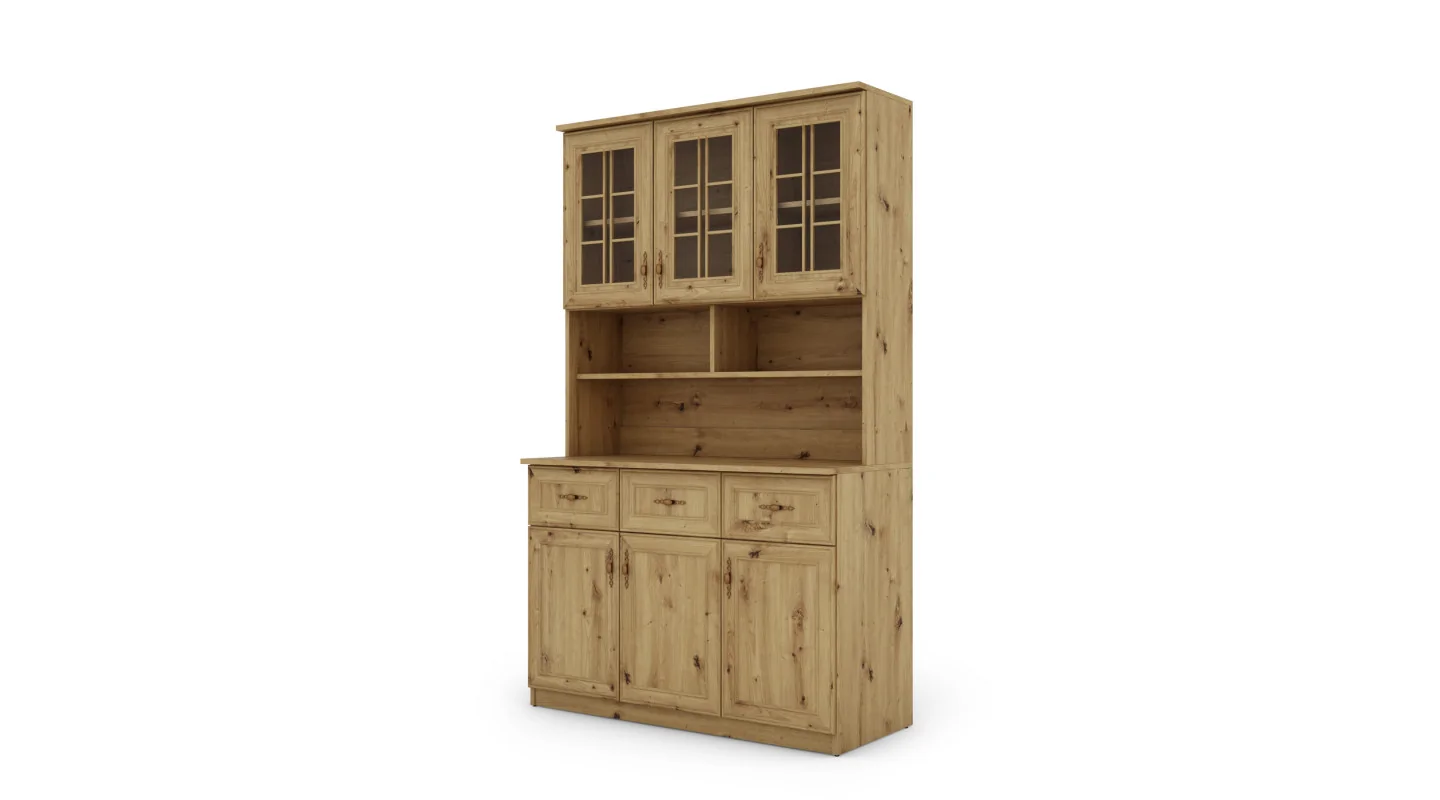 Kredens 120 cm witryna dąb artisan – Brentaro | eMeblast