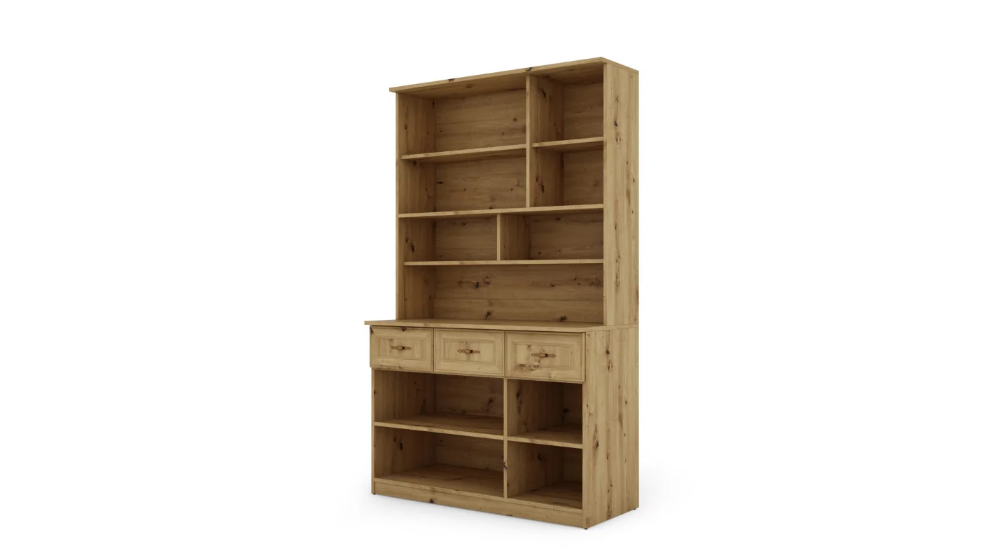 Kredens 120 cm witryna dąb artisan – Brentaro | eMeblast