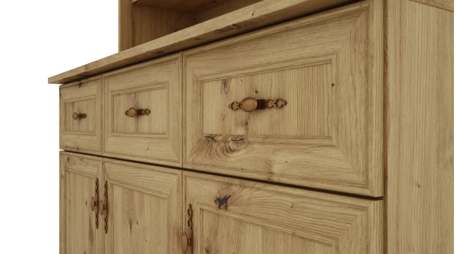 Kredens 120 cm witryna dąb artisan – Brentaro | eMeblast