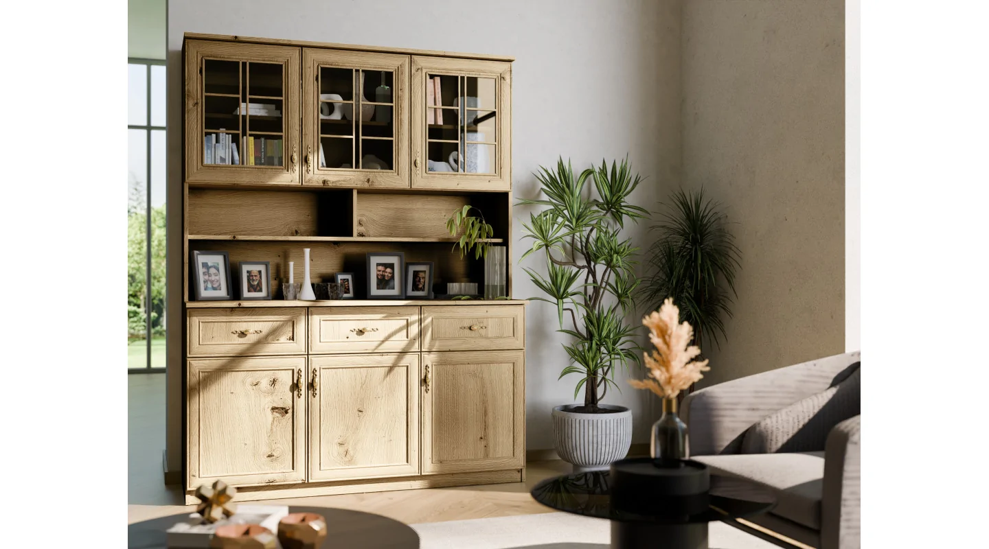 Kredens 150 cm dąb artisan – Caldvero | eMeblast