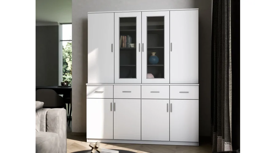Kredens 170 cm witryna biel – Vandero | eMeblast