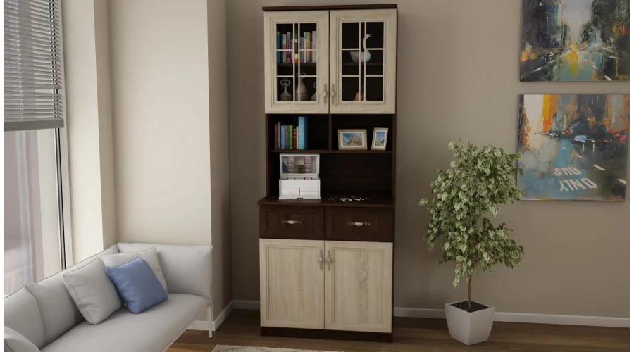 Kredens 80 cm sonoma ciemna sonoma jasna – Selvaro | eMeblast