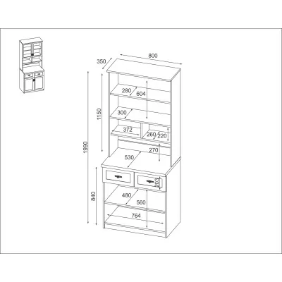 Kredens 80 cm sonoma jasna – Selvaro | eMeblast