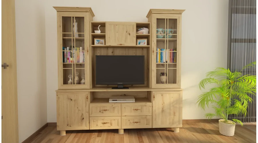 Witryna RTV z miejscem na telewizor 200 cm Dąb Artisan – Signal