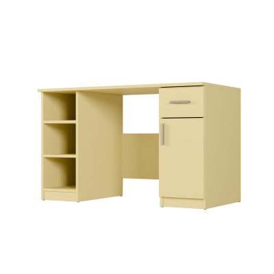 copy of Desk 120 cm, shelves, cabinet, white, light sonoma