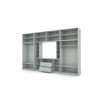 Elegancka meblościanka z szafami i półką RTV 380×240 cm Sosna Anderson – DAKO