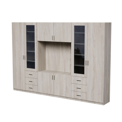 copy of Modern Wall Unit, Living Room Furniture Set with many shelves and TV stand - Livio