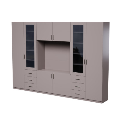 copy of Modern Wall Unit, Living Room Furniture Set with many shelves and TV stand - Livio