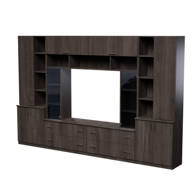 copy of Moderne Wohnwand für Wohnzimmer, Wohnzimmermöbel-Set, TV-Möbel, Regale und Schränke - Modena