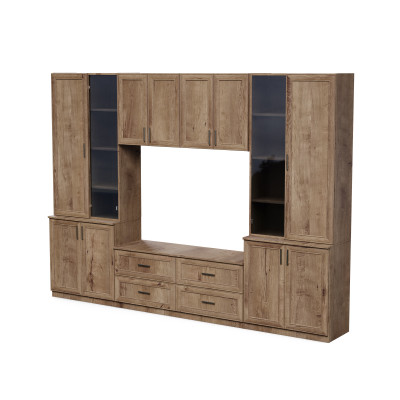 copy of Meuble TV moderne pour salon, Ensemble de meubles de chambre avec tiroirs, placards et étagère TV - Stilo