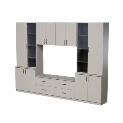 Meblościanka pokojowa z półką na TV, szafkami i szufladami 300×220 cm Kaszmirowy Beż – STILO