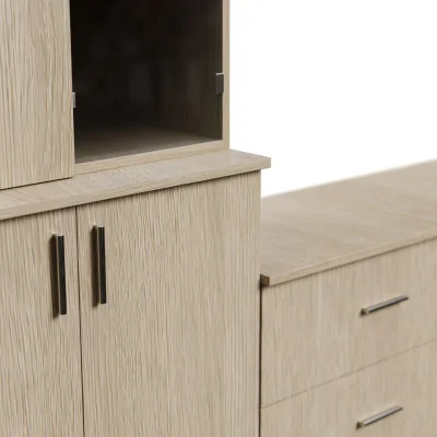 Meblościanka pokojowa z półką na TV, szafkami i szufladami 300×220 cm Dąb Elegancki – STILO