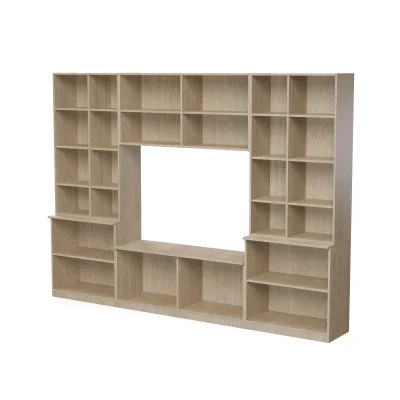 Meblościanka pokojowa z półką na TV, szafkami i szufladami 300×220 cm Dąb Elegancki – STILO