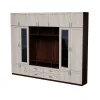 Meblościanka pod telewizor ze szklanymi witrynami 303×240 cm Sonoma Ciemna / Sonoma Jasna – VERO
