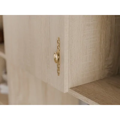 Meblościanka RTV z biblioteczką i szklaną witryną 300×200 cm Sonoma Jasna – Agata
