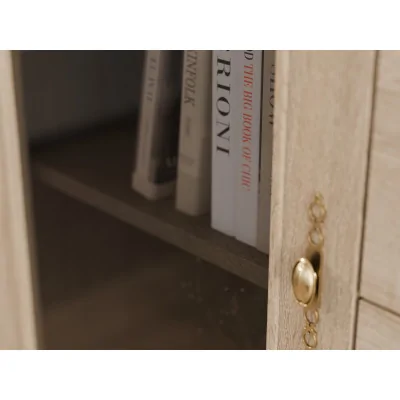 Meblościanka RTV z biblioteczką i szklaną witryną 300×200 cm Sonoma Jasna – Agata