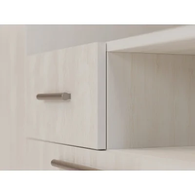 Nowoczesna meblościanka z dużymi szafami, półkami, RTV i szufladami 350×227 cm Sosna Anderson – SCANDI
