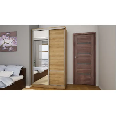 Szafa przesuwna 130x220 cm dąb Riva z lustrem – Arveno | eMeblast