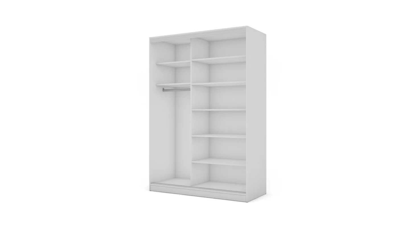 Szafa przesuwna 150x215 cm biel / dąb sonoma jasna z lustrem – Selto | eMeblast