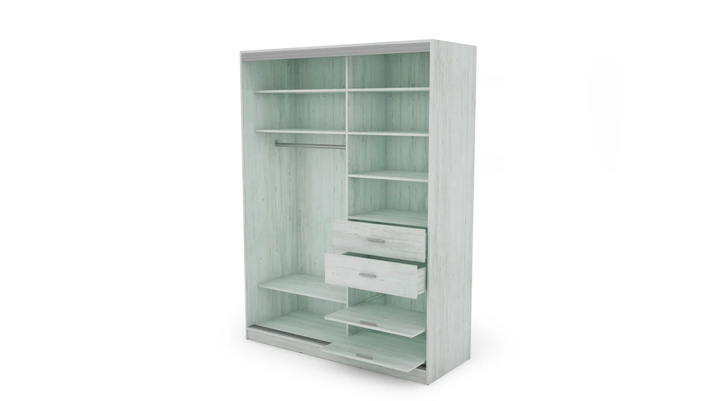 Szafa przesuwna 170x230 cm sosna Andersen z szufladami – Ravelo | eMeblast