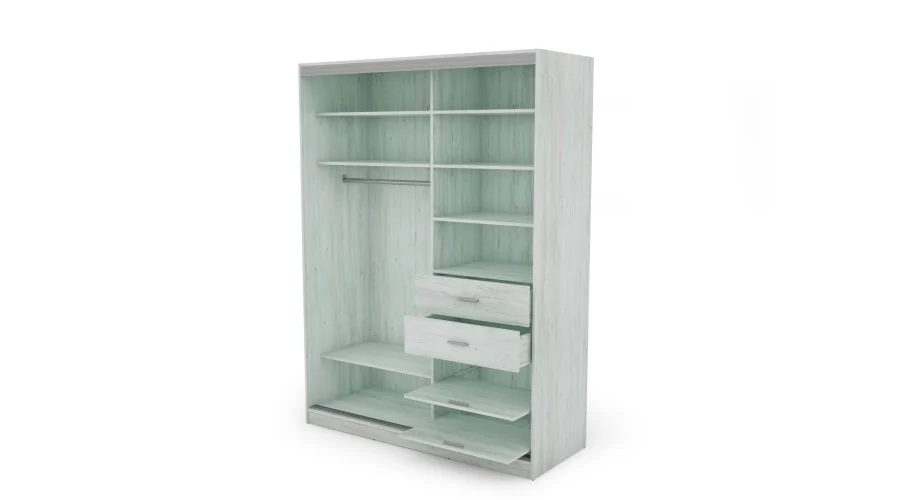 Szafa przesuwna 170x230 cm sosna Andersen z szufladami – Ravelo | eMeblast