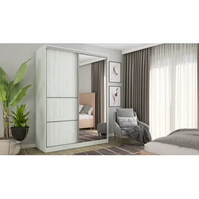Szafa przesuwna 170x230 cm sosna Andersen z lustrem i szufladami – Ravelo | eMeblast