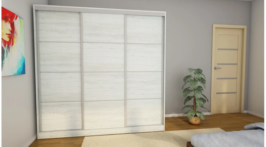 Szafa przesuwna 210x210 cm sosna Andersen z szufladami – Virello | eMeblast