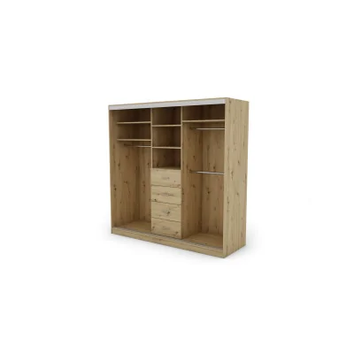 Szafa przesuwna 210x210 cm dąb artisan z szufladami – Virello | eMeblast