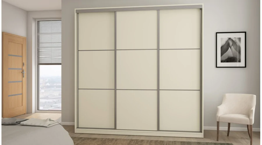 Szafa przesuwna 220x220 cm sosna Andersen z lustrem, koszami i szufladami – Norvello | eMeblast