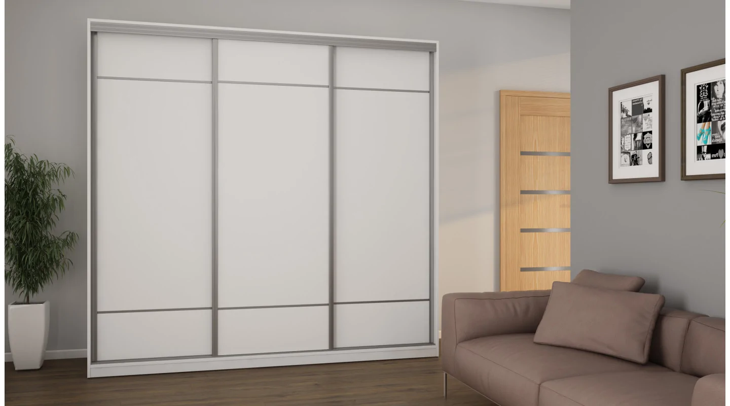Szafa przesuwna 230x220 cm biała z koszami – Arvello | eMeblast