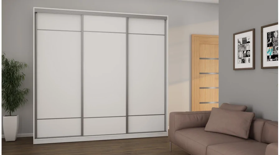 Szafa przesuwna 230x220 cm biała z koszami – Arvello | eMeblast