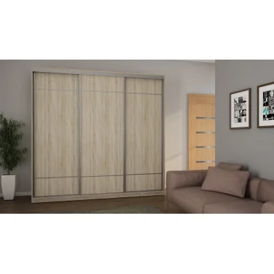 Szafa przesuwna 230x220 cm dąb sonoma jasna z koszami – Arvello | eMeblast