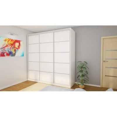 Szafa przesuwna 240x240 cm biała z szufladami – Monvero | eMeblast