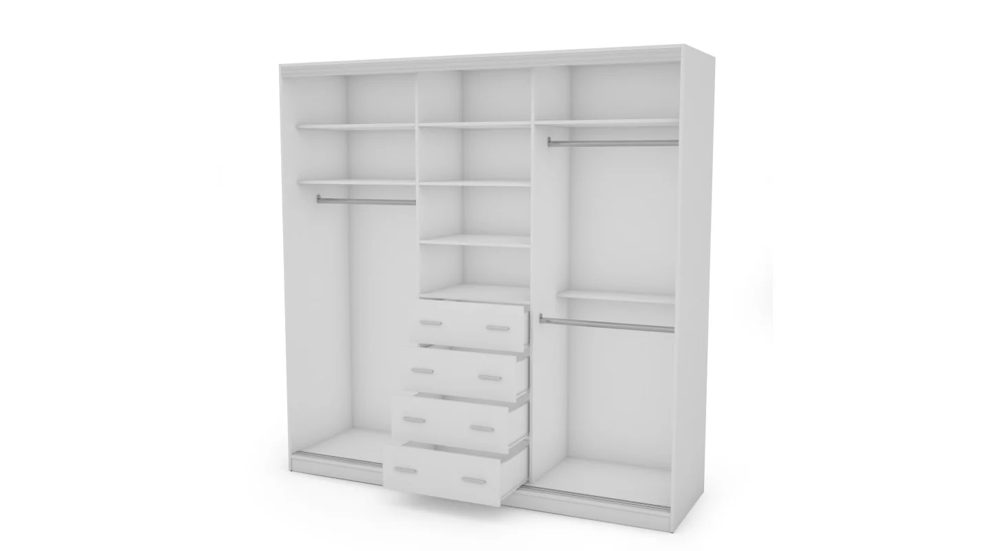 Szafa przesuwna 240x240 cm biała z lustrem – Monvero | eMeblast