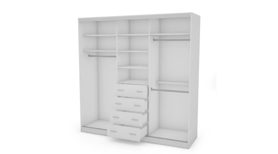 Szafa przesuwna 240x240 cm biała z lustrem – Monvero | eMeblast