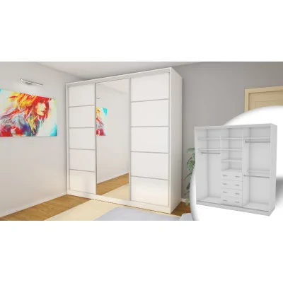 Szafa przesuwna 240x240 cm biała z lustrem – Monvero | eMeblast