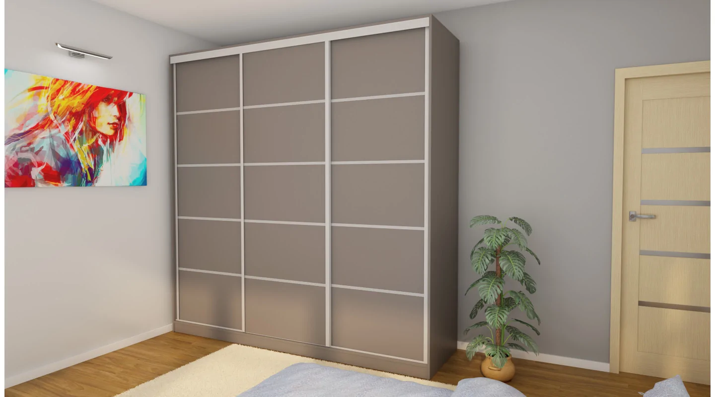 Szafa przesuwna 240x240 cm sepia z szufladami – Monvero | eMeblast