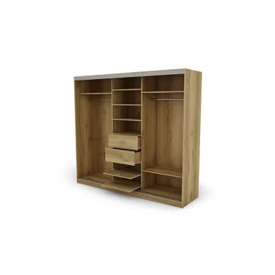 Szafa przesuwna 245x220 cm dąb Grand naturalny / grafit – Verdino | eMeblast