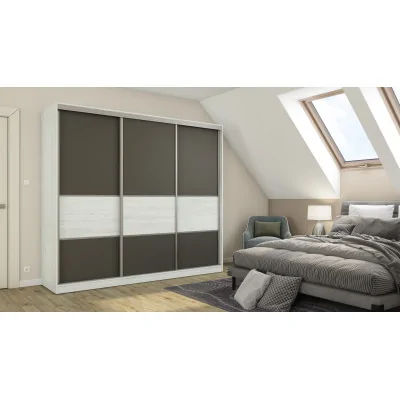 Szafa przesuwna 245x220 cm sosna Andersen / grafit – Verdino | eMeblast