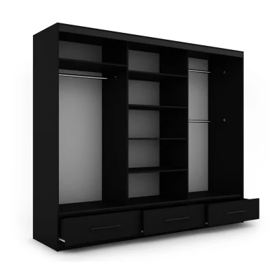 Szafa przesuwna 250x216 cm czarna / dąb Lorenzo – Extaro | eMeblast Szafa przesuwna 250x216 cm czarna / dąb Lorenzo – Extaro | eMeblast