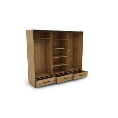 Szafa przesuwna 250x216 cm dąb Riva z szufladami – Extaro | eMeblast