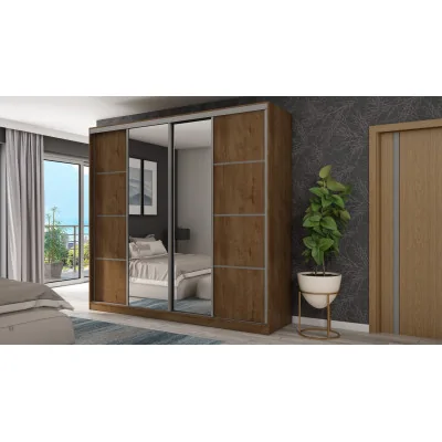 Szafa przesuwna 260x240 cm dąb Lefkas z 2 lustrami – Maxdoro | eMeblast