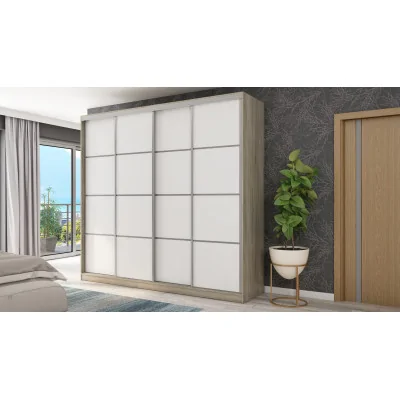 Szafa przesuwna 260x240 cm sonoma jasna / biała – Maxdoro | eMeblast