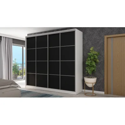 Szafa przesuwna 260x240 cm biała / czarna – Maxdoro | eMeblast