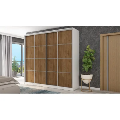 Szafa przesuwna 260x240 cm biała / dąb Lefkas – Maxdoro | eMeblast